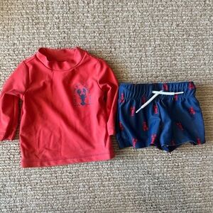 Baby Boy Carter’s Red and Blue Lobster Swim Set